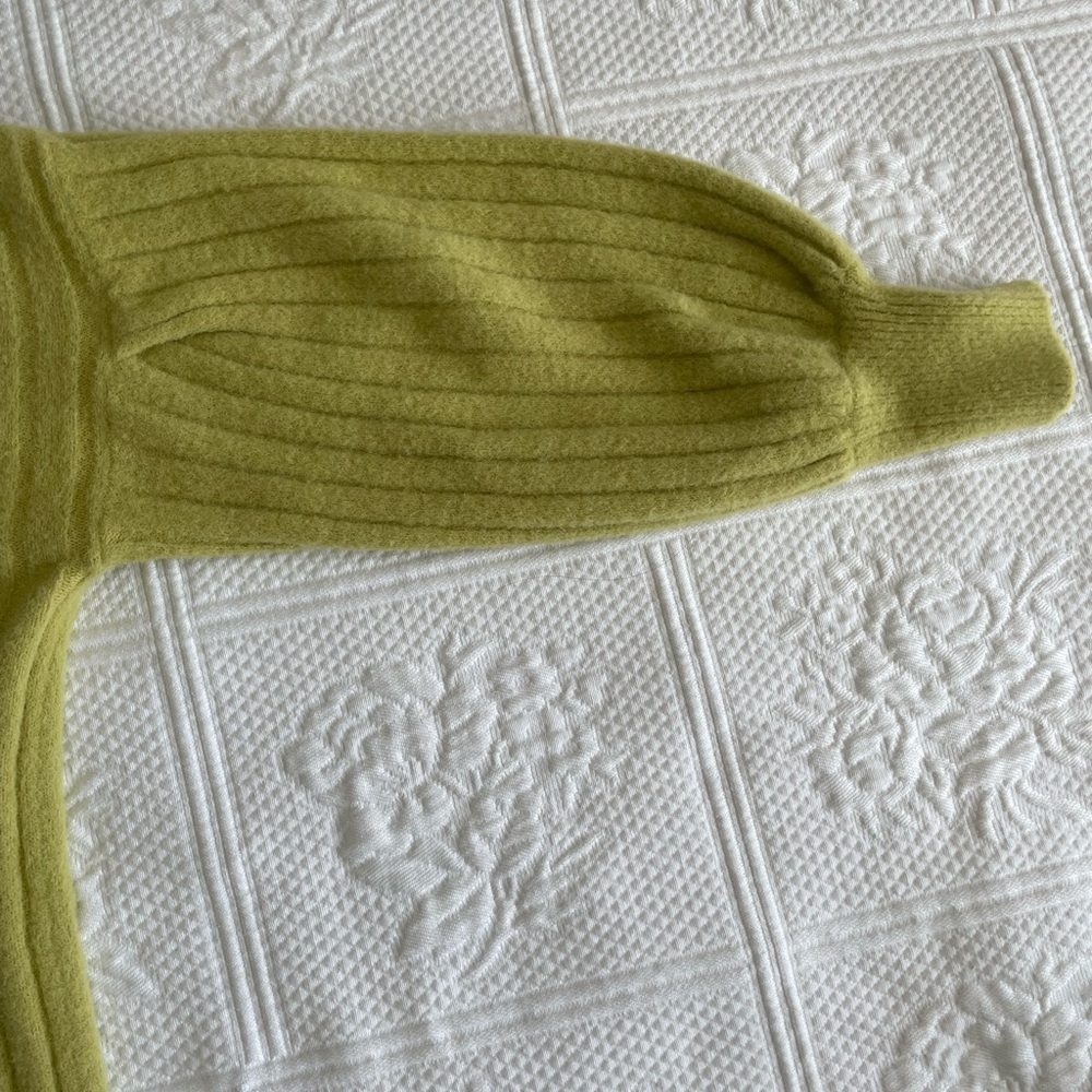 Aerie Buttercream Oversized Ribbed Crew Neck Sweater Lime Green XS - Picture 10 of 13